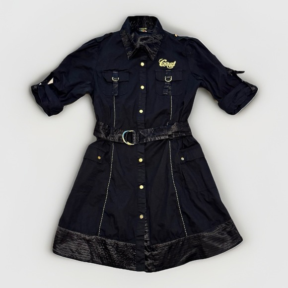 COOGI Jackets & Blazers - Vintage Coogi Y2K Black Military Dress Woman's‎ Bling Embroidered-XL-streetwear